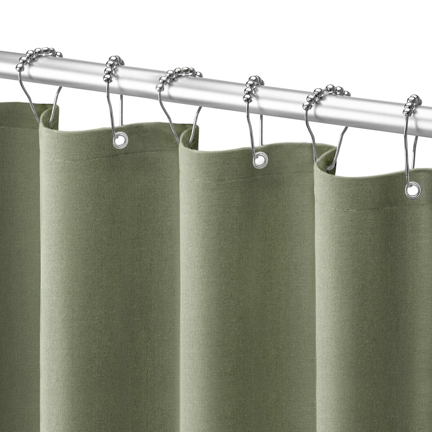 Linen Shower Curtain Farmhouse Waterproof Heavy Duty Fabric Shower Curtain for Bathroom,Beige,72"x72"