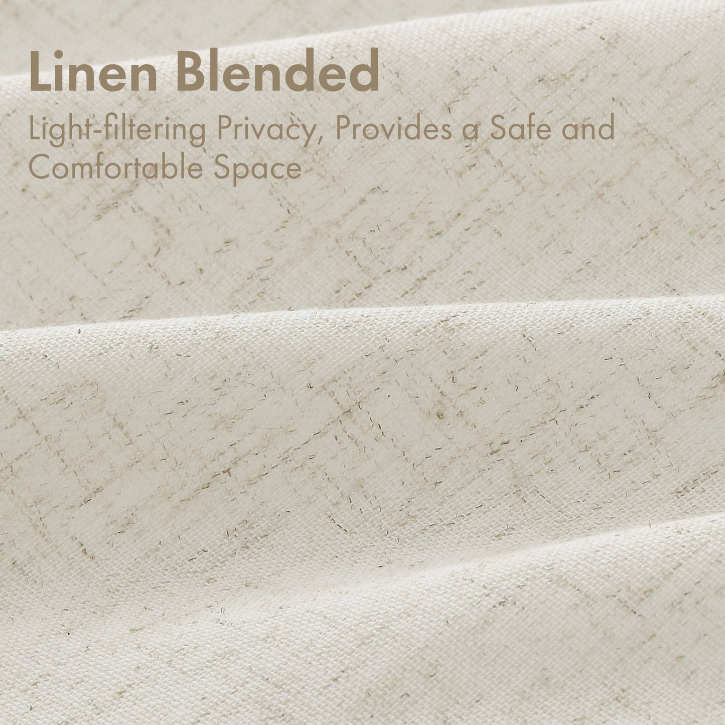 White Farmhouse Curtains for Living Room Linen Boho Curtains 52" x 84",2 Panels