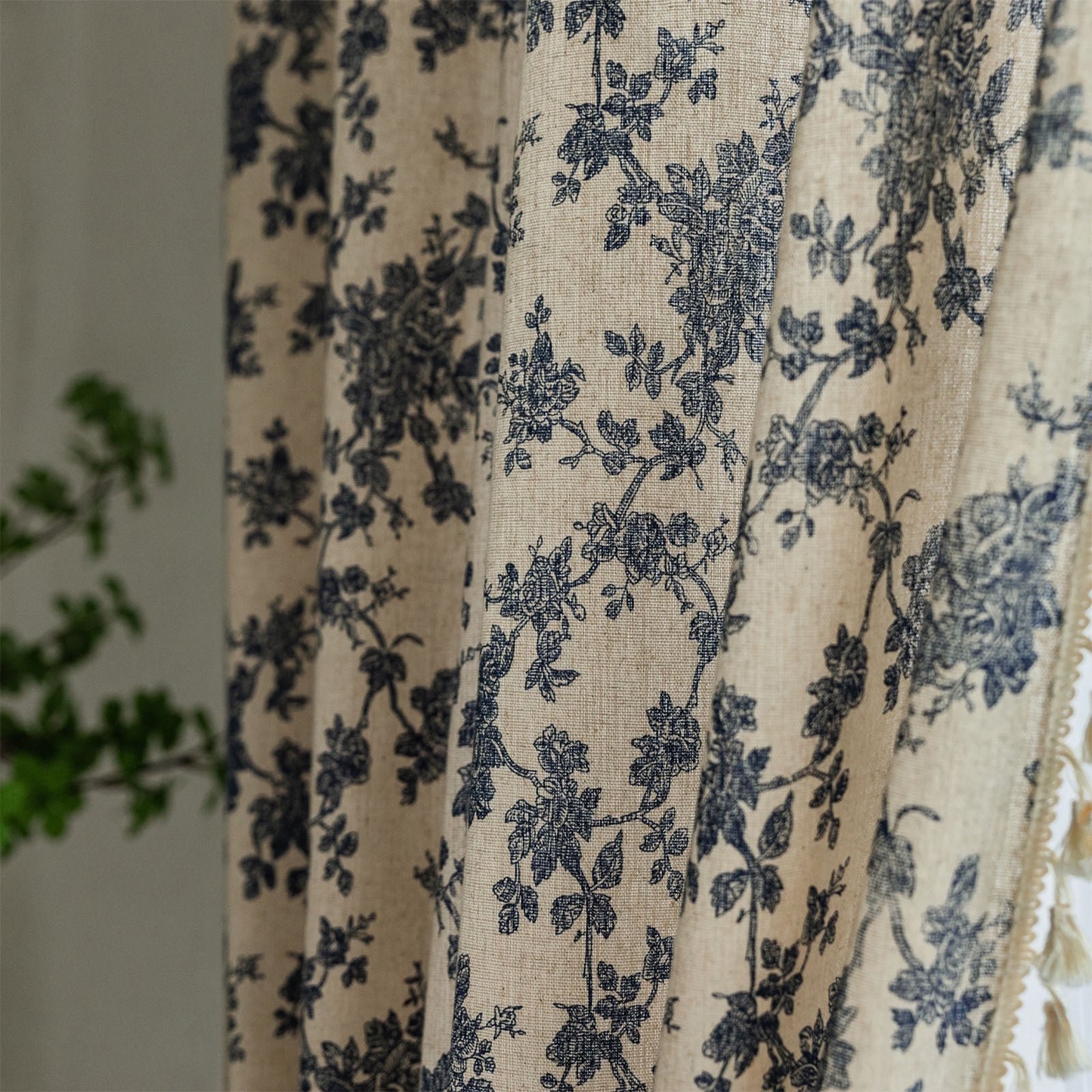 Semi Blackout Curtains for Living Room Farmhouse Linen Curtains Rod Pocket 52" x 84",1 Panel