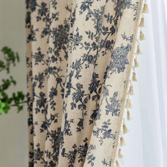 Semi Blackout Curtains for Living Room Farmhouse Linen Curtains Rod Pocket 52" x 84",1 Panel