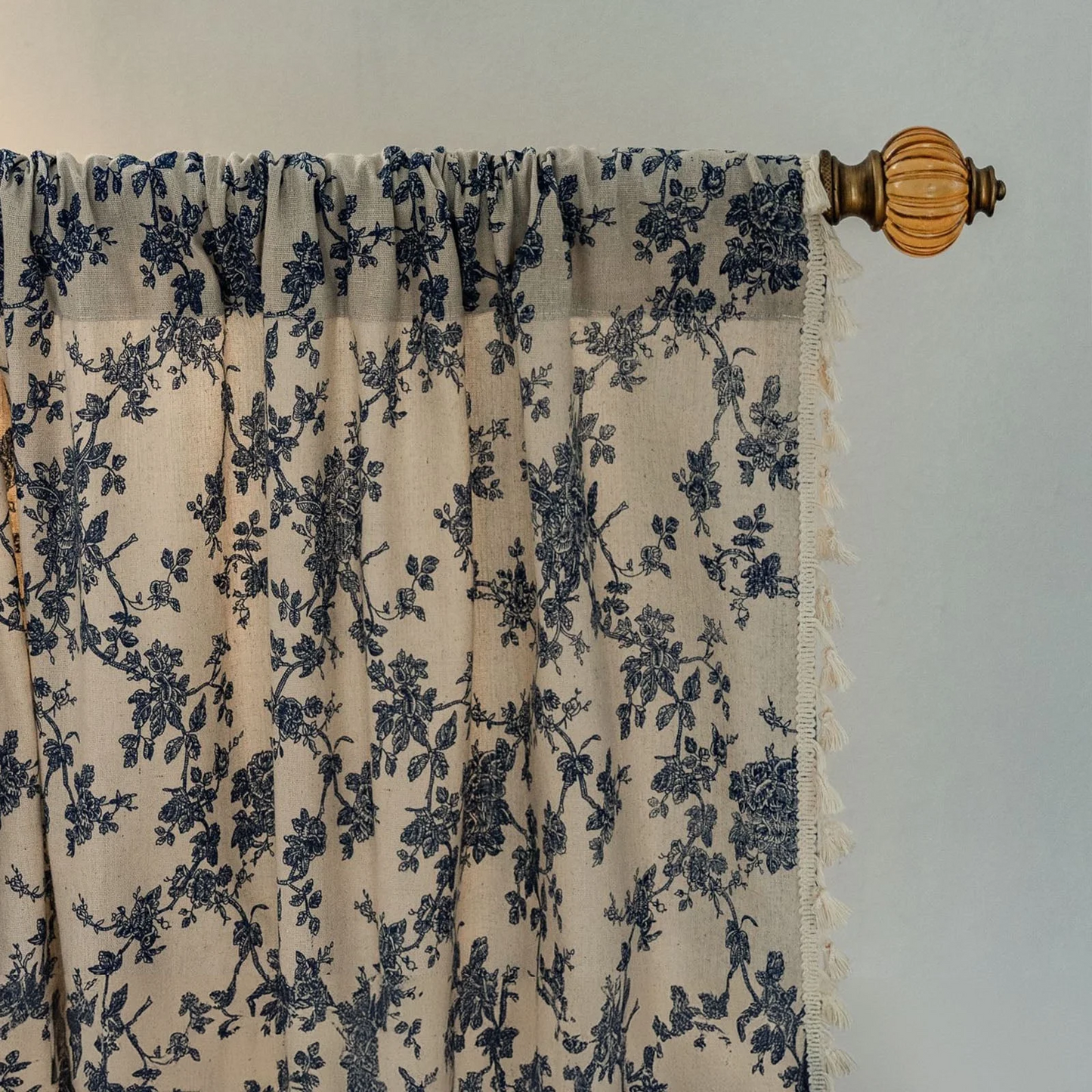Semi Blackout Curtains for Living Room Farmhouse Linen Curtains Rod Pocket 52" x 84",1 Panel