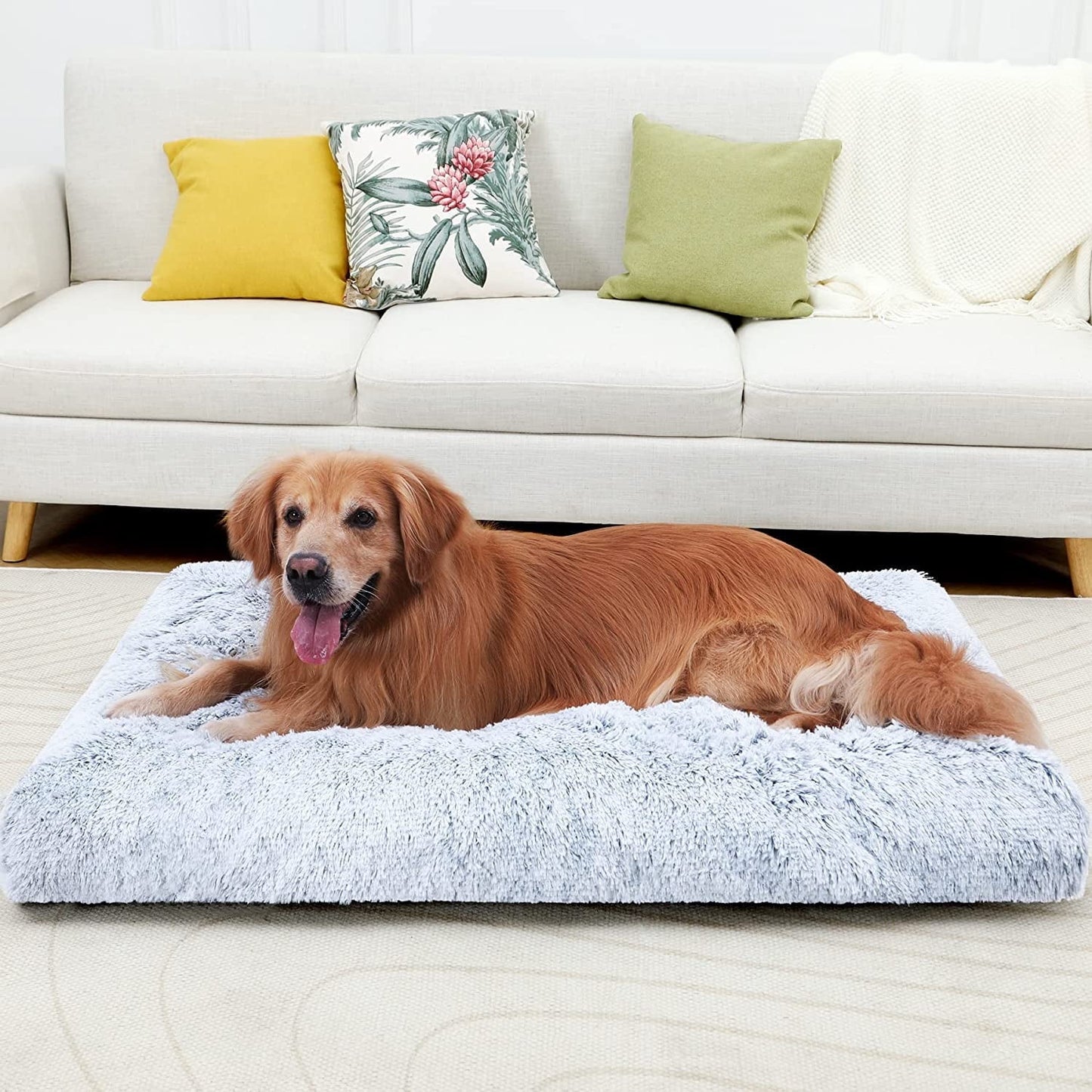 Large Dog Bed Washable Cat Dog Calming Mats Anti-Slip Bottom